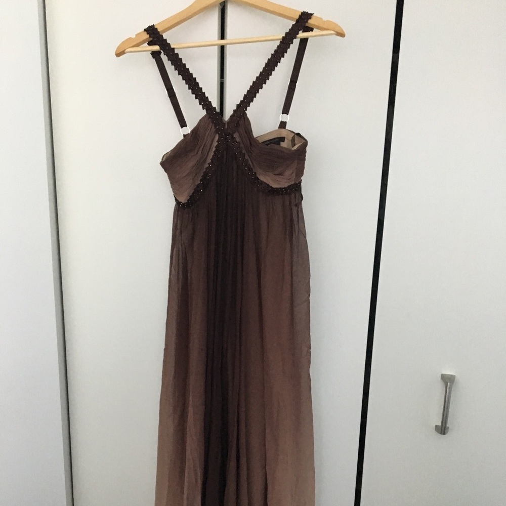 BCBGMaxAzria Front Criss Cross Bridesmaid Dress 4